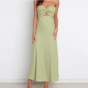 NWT green strapless maxi dress